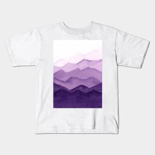 Imperial Purple Ridges Kids T-Shirt